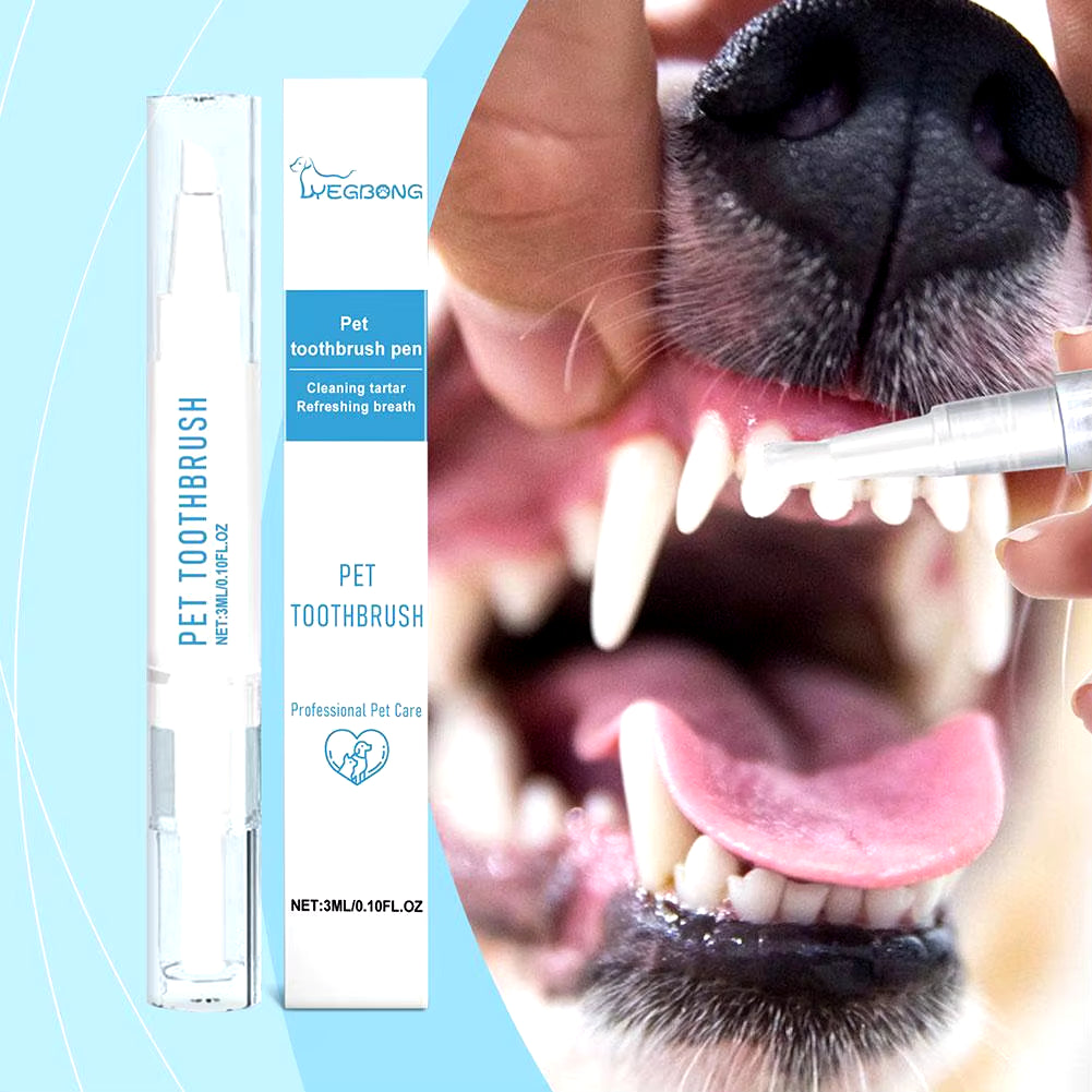 Pet Teeth Cleaning Toothbrush Pen Pet Dental Beauty Tools Set Dog Tartar Bad Breath Remover Pet Products Dog Accessories