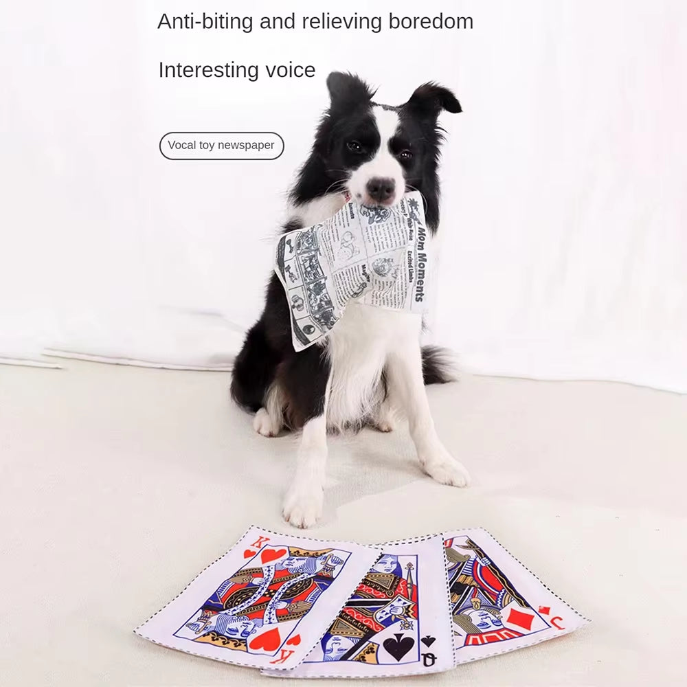 Newspaper Dog Toys Funny Paper Rubbing Sound Small Medium Chew Dog Toys Bite Resistant Tissue Replacement Dog Clean Teeth Toys