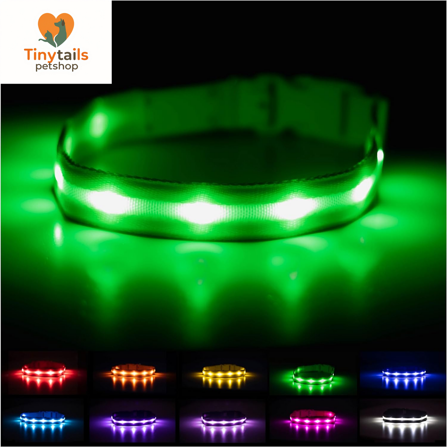 BLAZIN Brightest Light up Dog Collars - the Original LED Dog Collar with 1,000 Feet of Visibility - USB Rechargeable Waterproof Dog Collar Light - Dog Lights for Night Walking - USA Brand